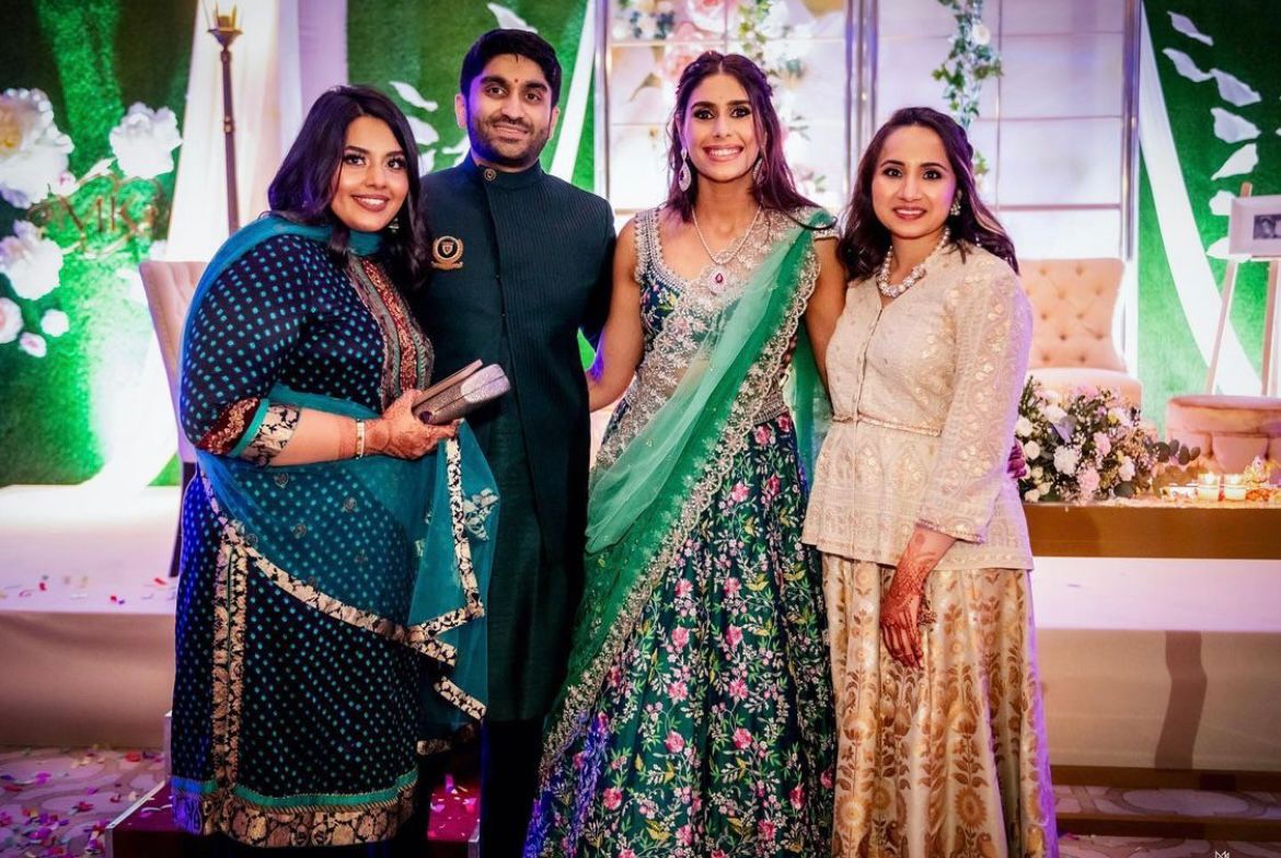 green engagement lehenga
